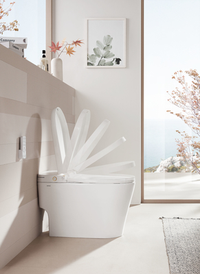 Knob Control Ceramic Modern Smart Toilet , Siphonic jet Intelligent Toilet Bowl